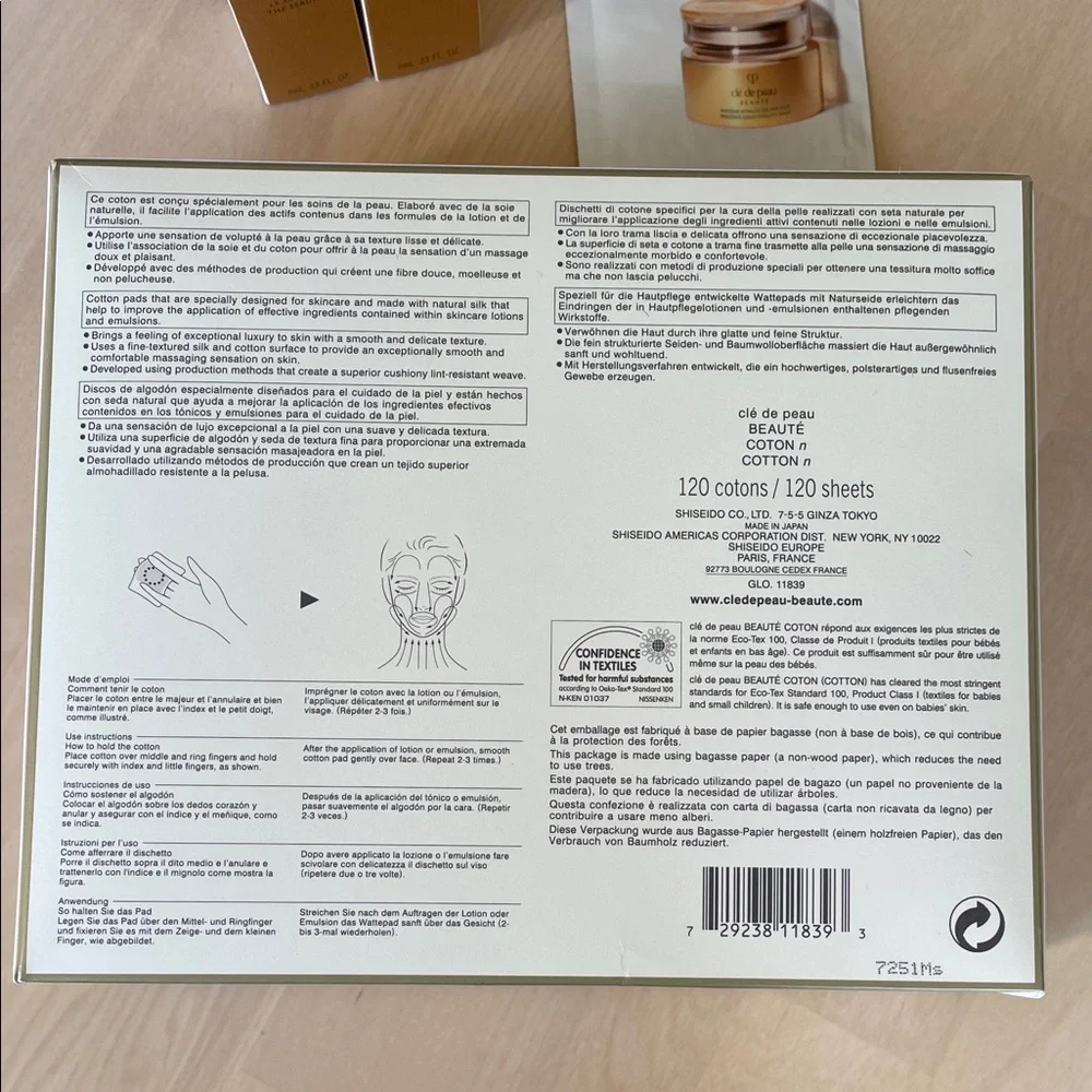 NIP Clé de Peau Cotton, Le Serum, Precious Gold Mask, Cosmetic Bag